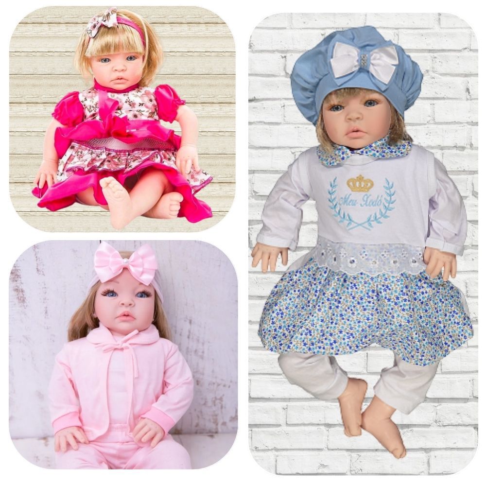 Bebê Reborn Boneca Loira Roupa Pagão Toda Vinil Silicone - Chic Outlet -  Economize com estilo!