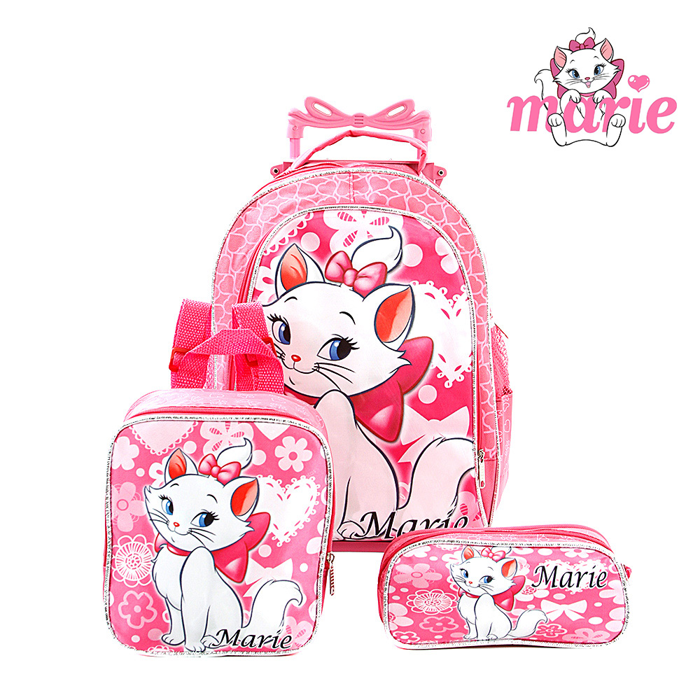 Kit Mochila Escolar Infantil Gata Marie Com Rodinhas - Chic Outlet -  Economize com estilo!