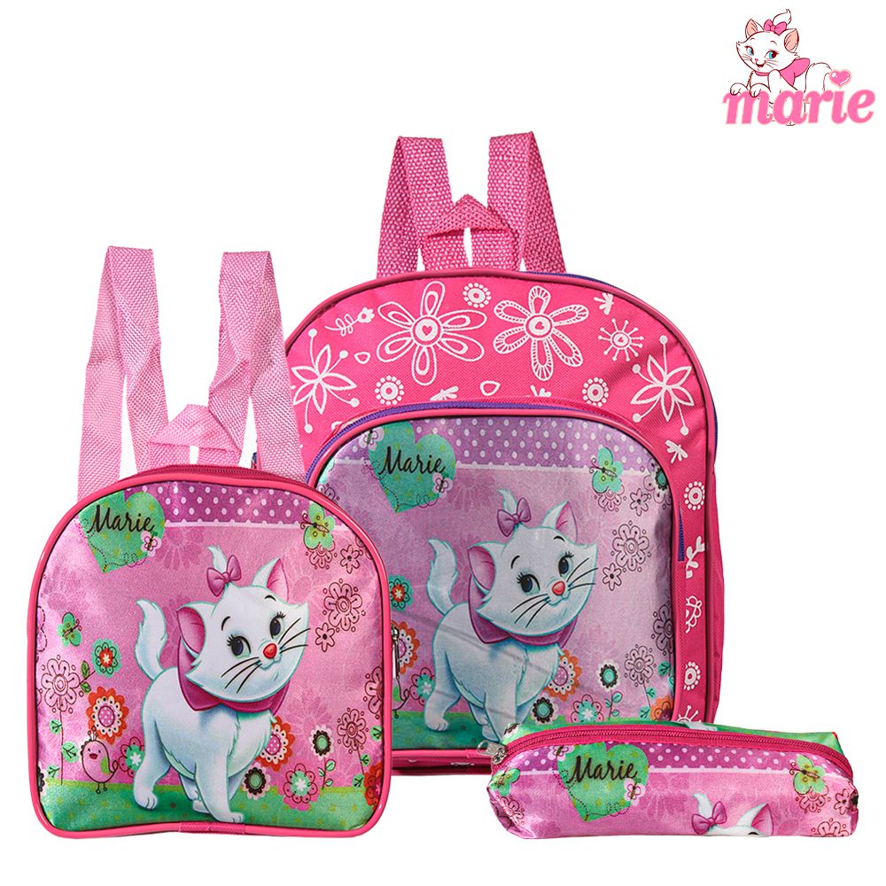 Kit Mochila Escolar Gata Marie Infantil Meninas Costa - Chic Outlet -  Economize com estilo!