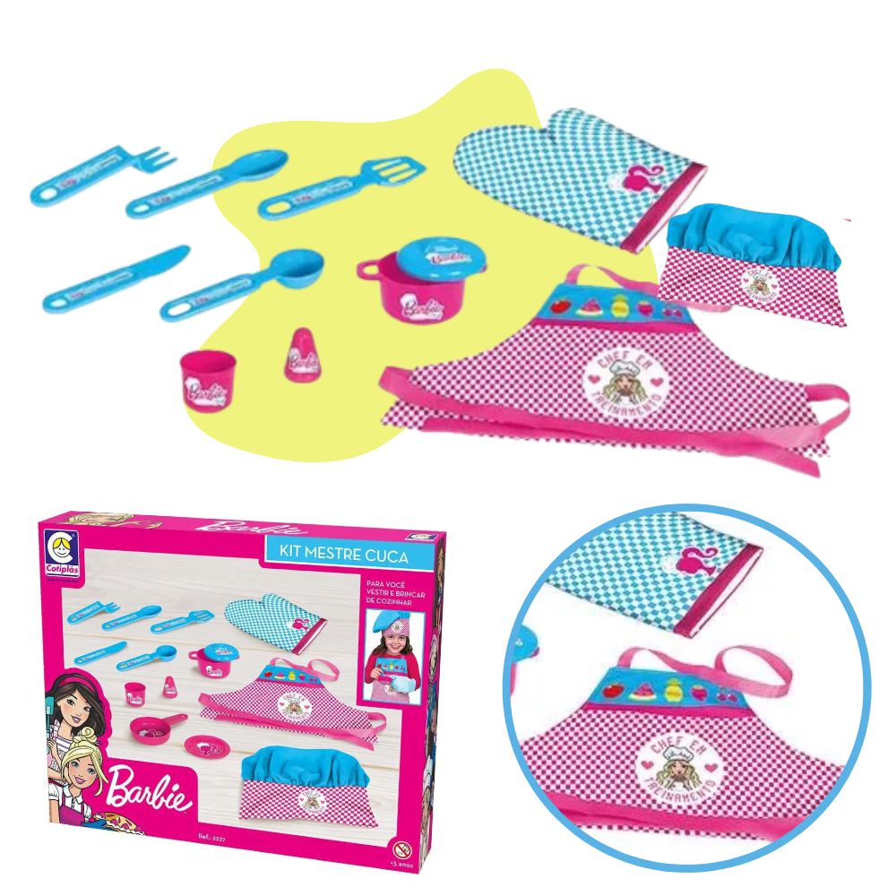 Cozinha Infantil Completa Barbie Panelinhas 15 Acessorios - Chic Outlet -  Economize com estilo!