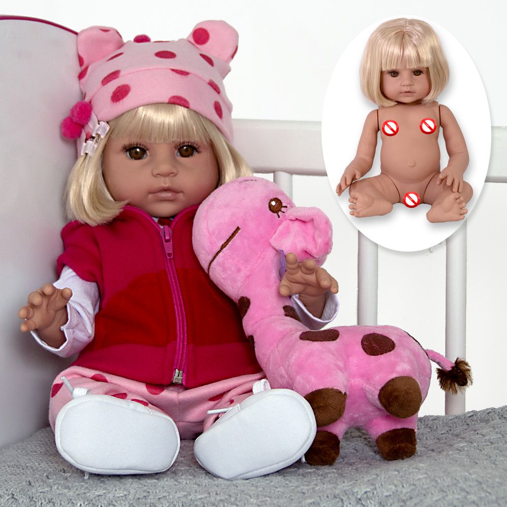 Boneca Bebê Reborn Girafinha 52cm Toda De Silicone + Enxoval