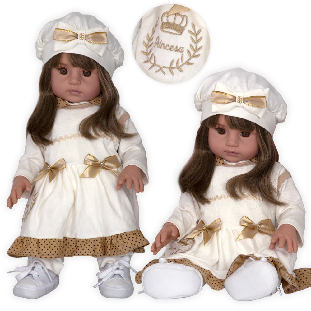 Boneca Baby Grande com Roupa de Fada Madrinha Realista - Chic