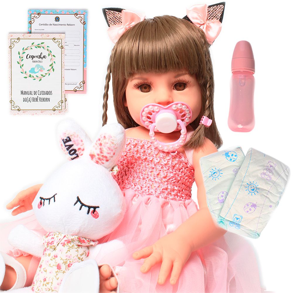 Boneca Bebe Reborn Silicone Menina Realista com Acessórios - Chic Outlet -  Economize com estilo!