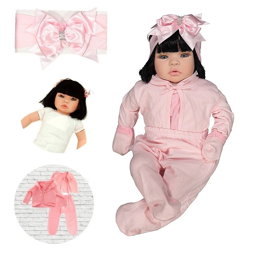 Boneca Reborn Baby Kiss Estilo Bebê Reborn Realista SID-NYL