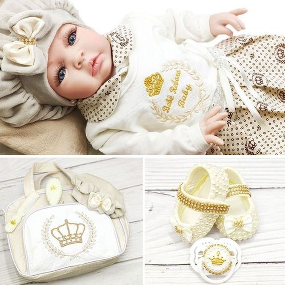 Boneca Bebê Reborn Verdade Barata 53cm Princesa + Bolsa