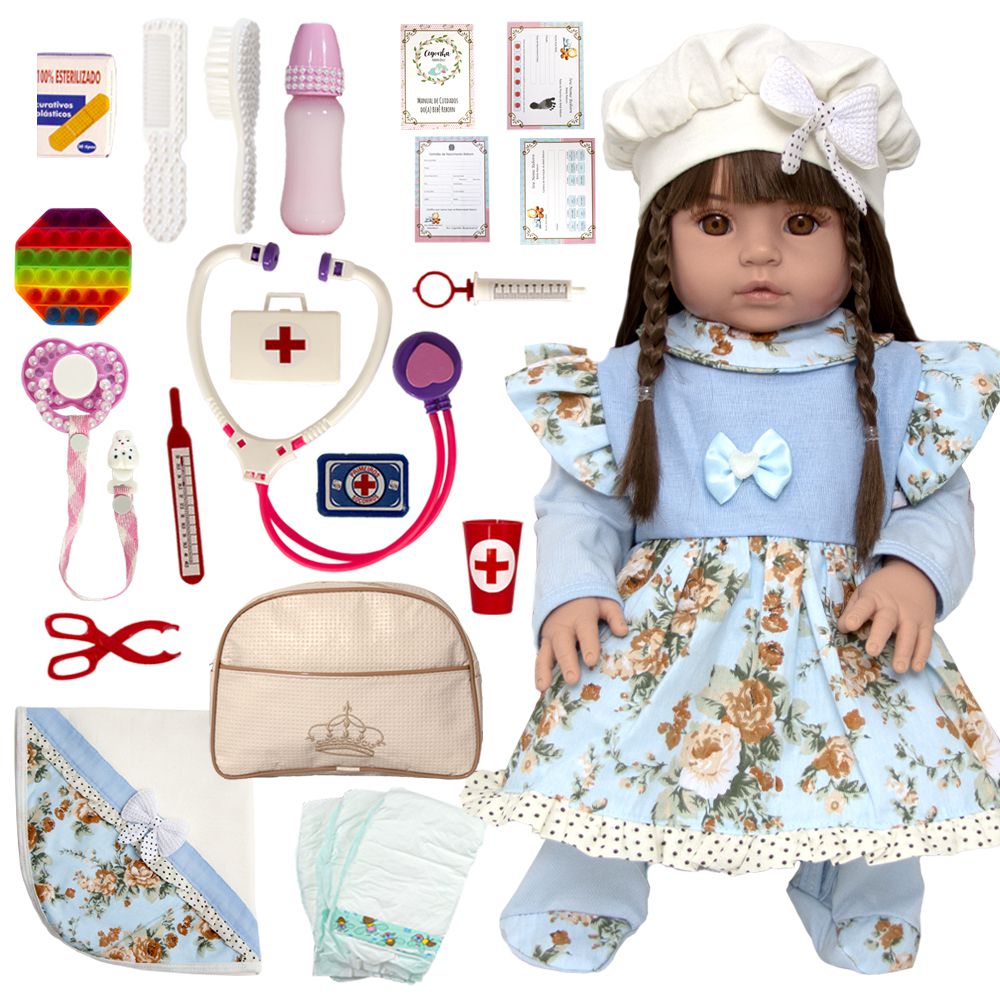 Boneca Infantil Com Roupa de Xodo Bege Realista - Chic Outlet