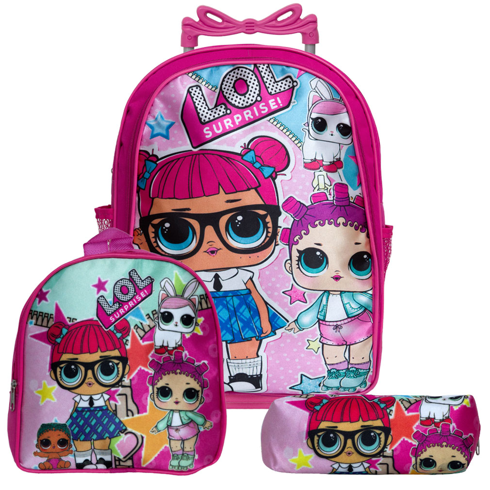 Kit Mochila Escolar Infantil LOL BFFS 4 Eva Com Rodinhas - Chic