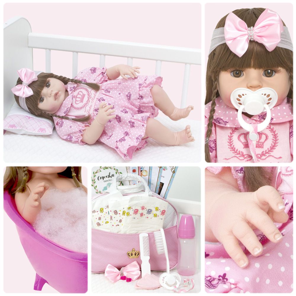 Boneca Baby Infantil de Roupa de Xodó Bege Realista - Chic Outlet -  Economize com estilo!