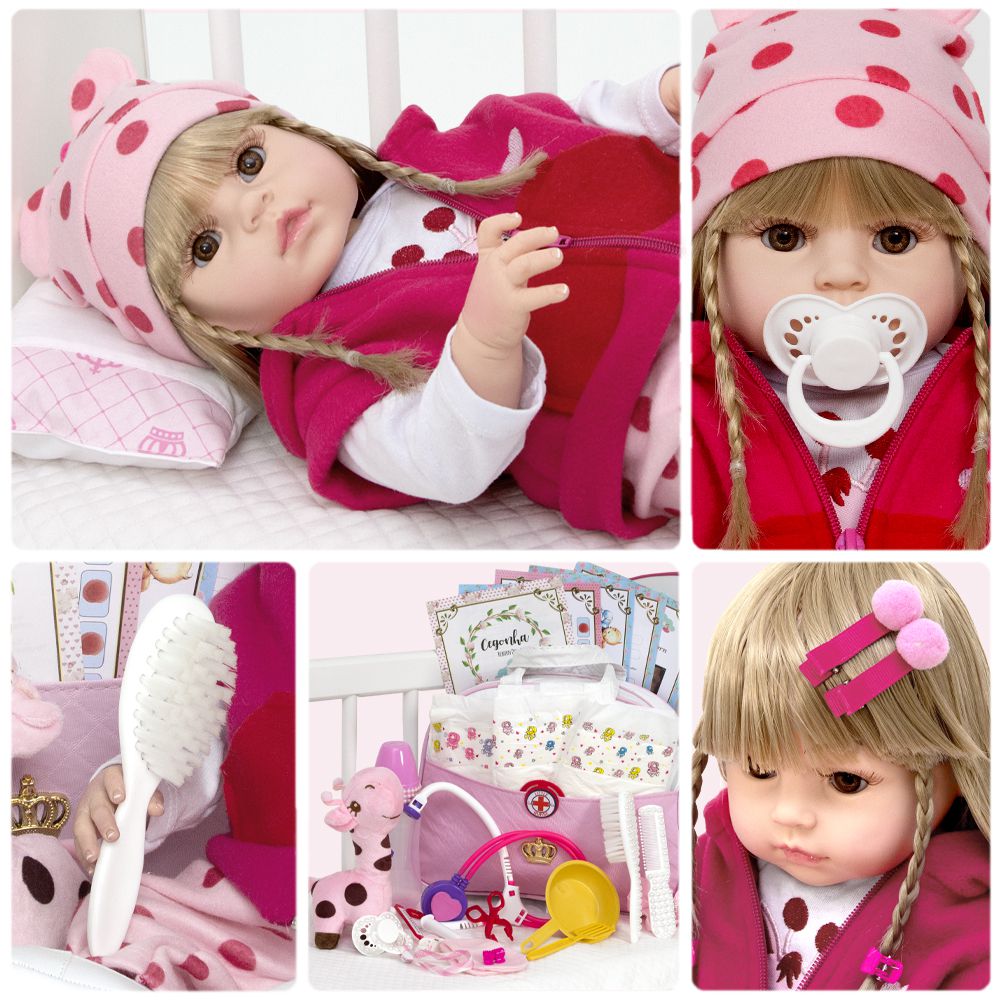 Bebê Reborn Boneca Loira Roupa Pagão Toda Vinil Silicone - Chic Outlet -  Economize com estilo!