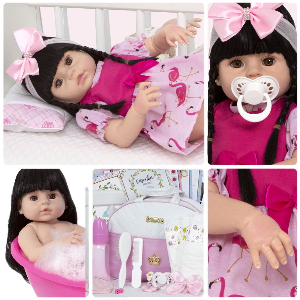 Keiumi Conjunto Roupa Roupinha Para Boneca Bebê Reborn Menina