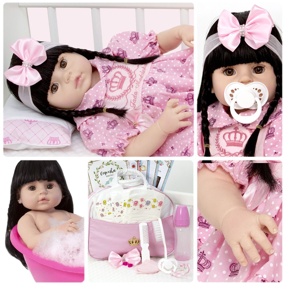 Boneca Bebe Reborn Recem Nascida Silicone Com Lindos Itens - Chic Outlet -  Economize com estilo!