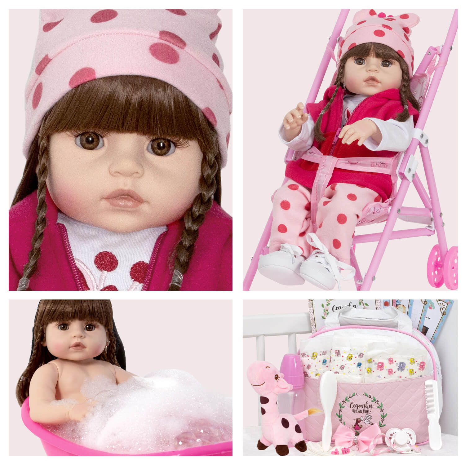 Boneca Bebê Reborn Realista Girafinha Menina de Silicone 48c - Chic Outlet  - Economize com estilo!