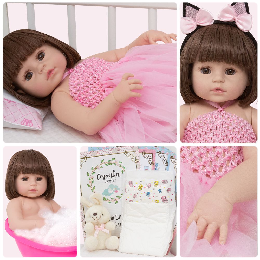 Bebe Reborn Menina Bailarina Boneca Realista Silicone Luxo - Chic Outlet -  Economize com estilo!