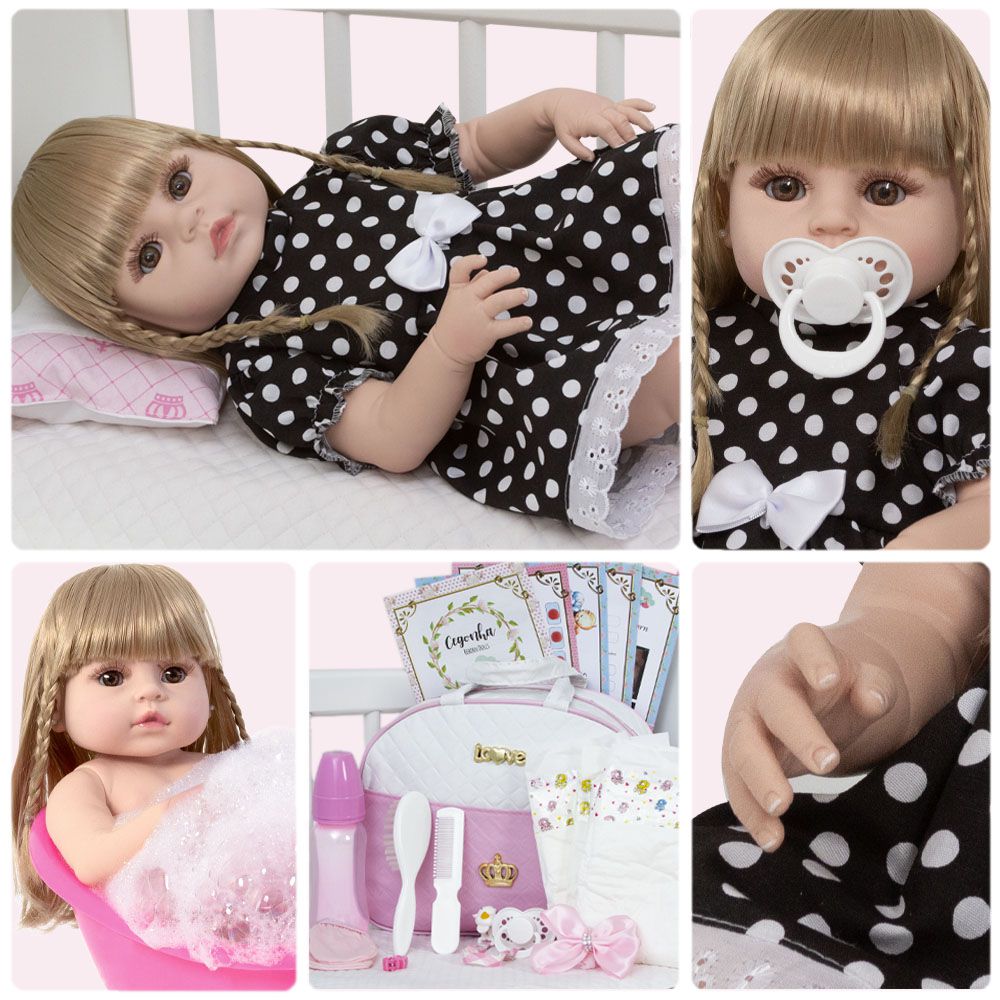 Bebe Reborn Original Silicone Barata Boneca Realista Princesa 55CM