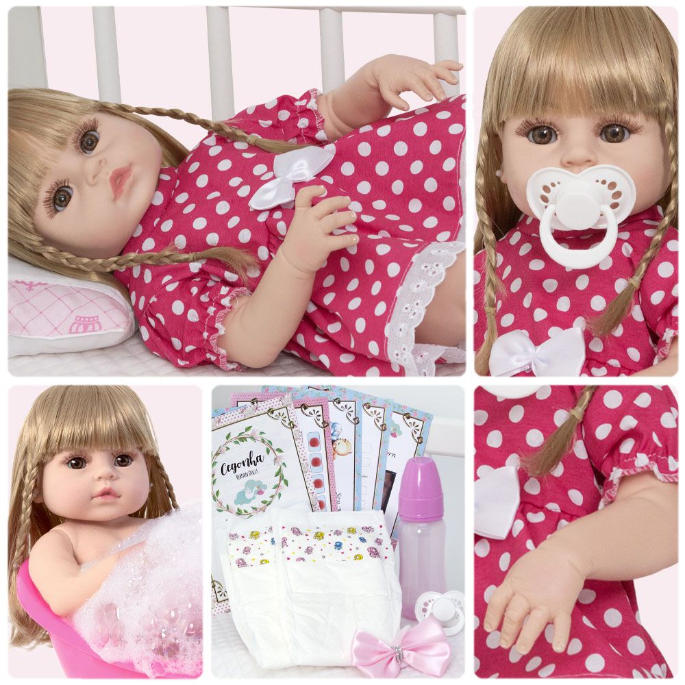 Boneca Bebê Reborn Real Brinquedo Menina Surpresa Rosa Princ - Chic Outlet  - Economize com estilo!