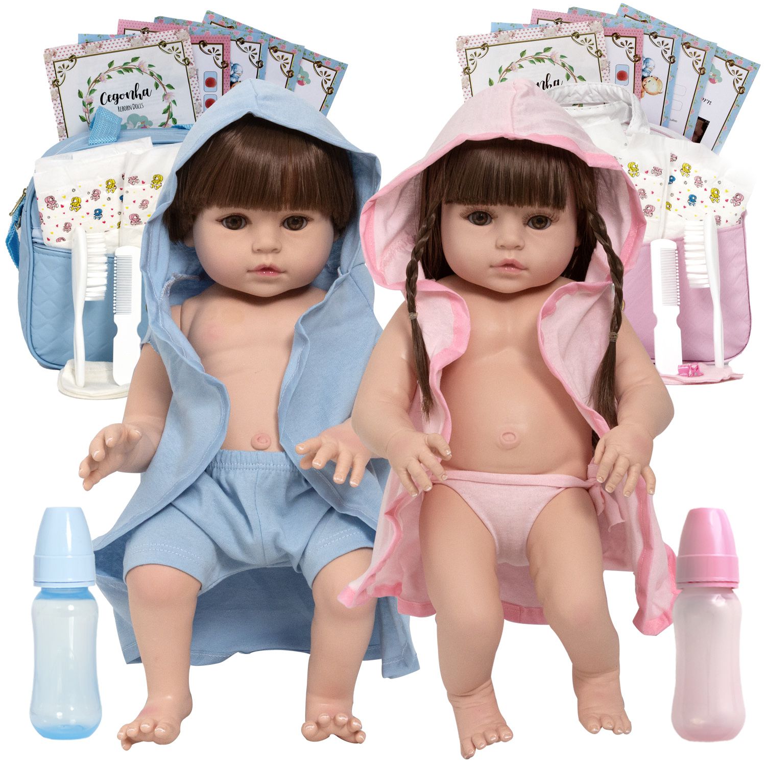 Bebê Reborn Realista Gêmeos Casal Enxoval Completo Bolsa - Chic Outlet -  Economize com estilo!