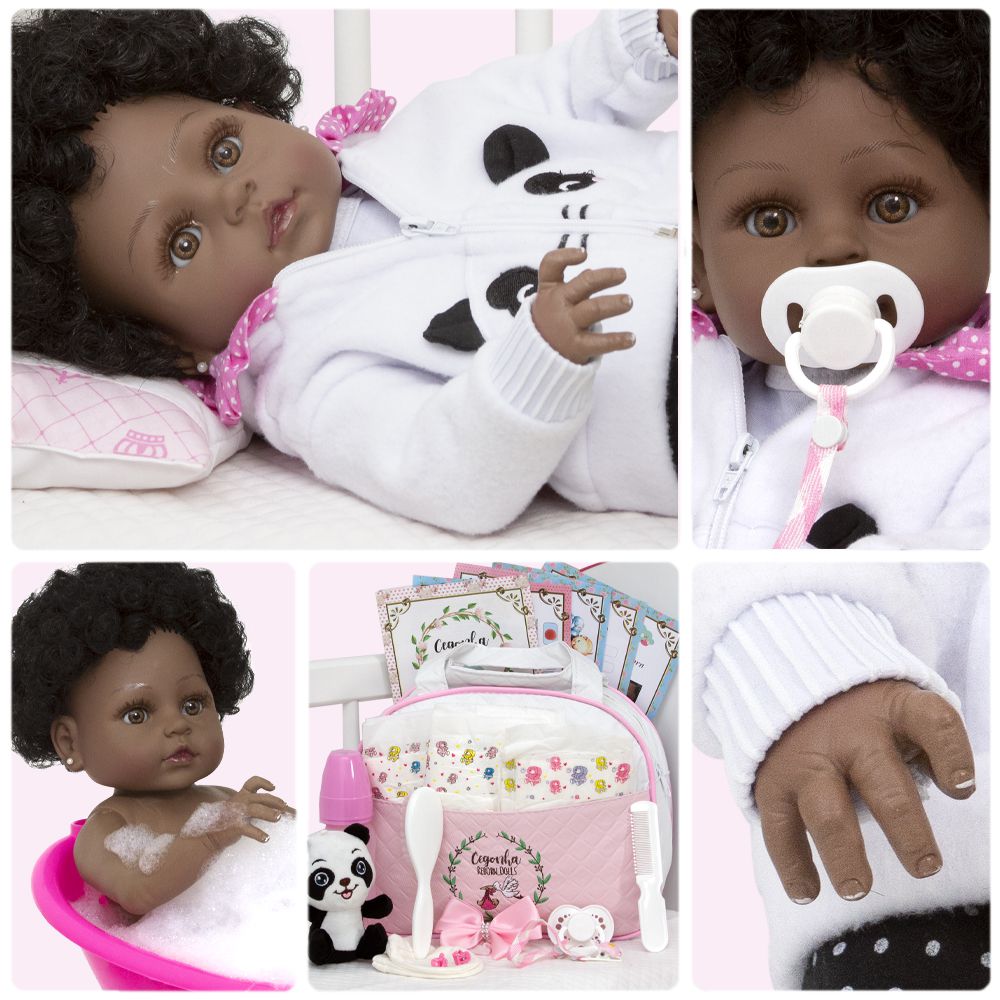 Boneca Reborn Realista Menina Careca Enxoval Completo Bolsa - Chic