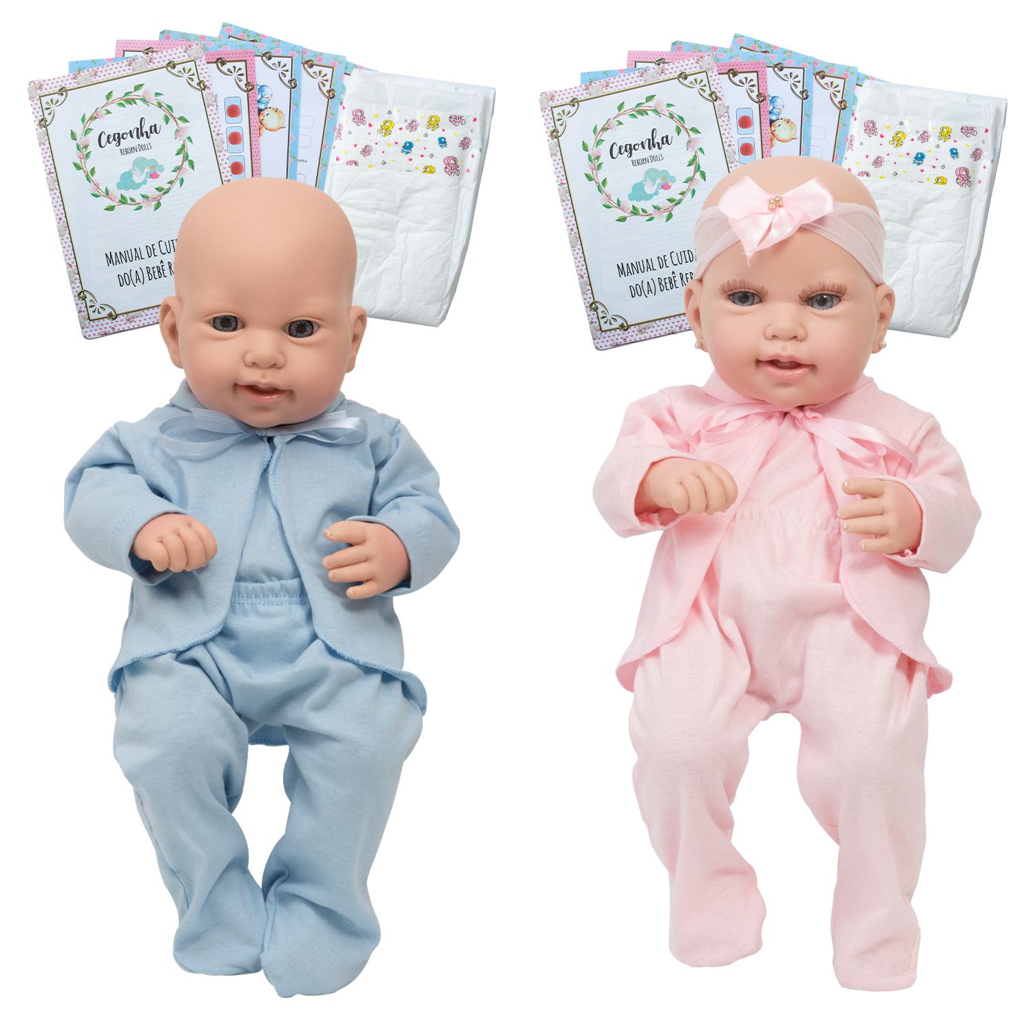 Bonecas bebe reborn menino e menina boneca realista 43cm 32