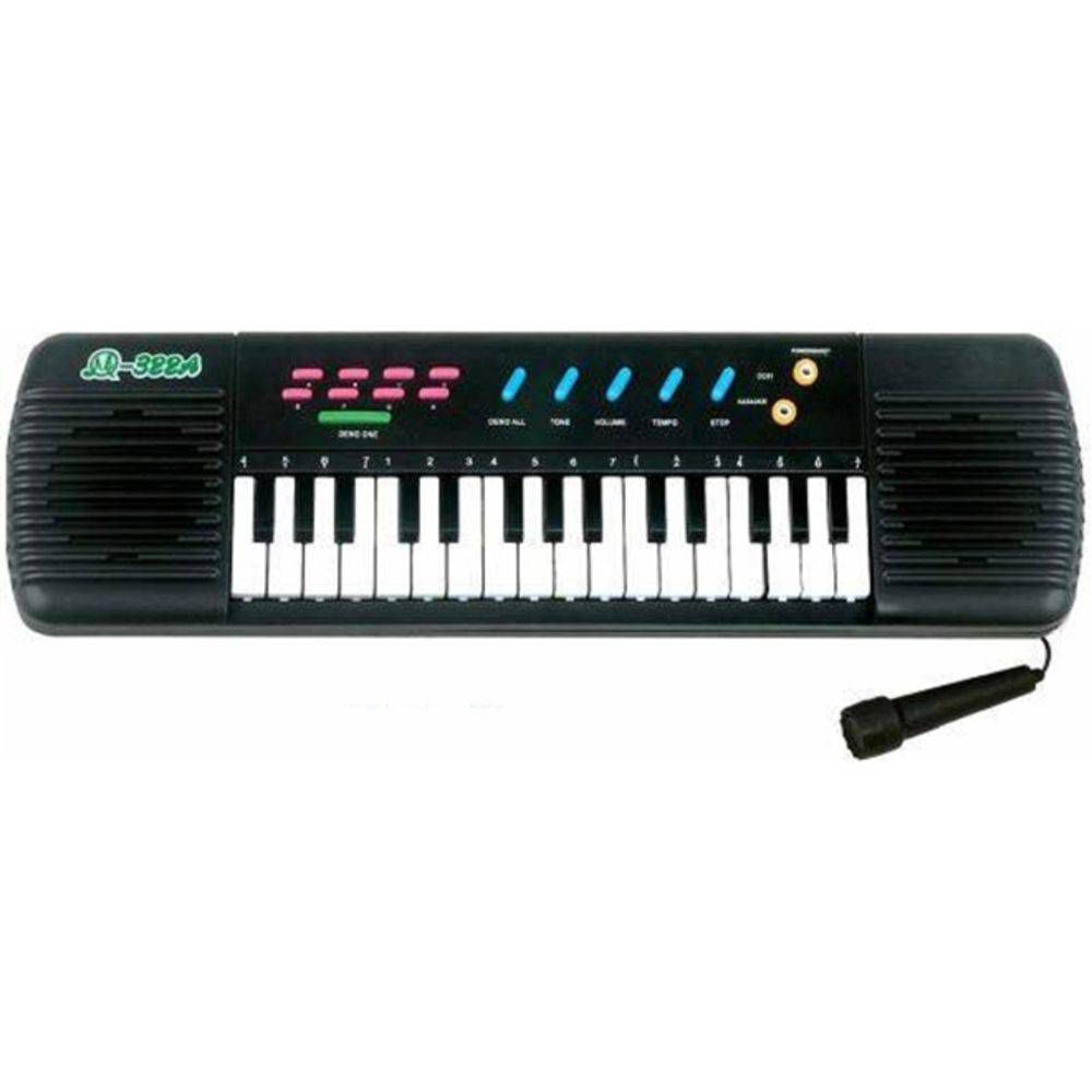 Teclado infantil musical 32 teclas keys com microfone piano