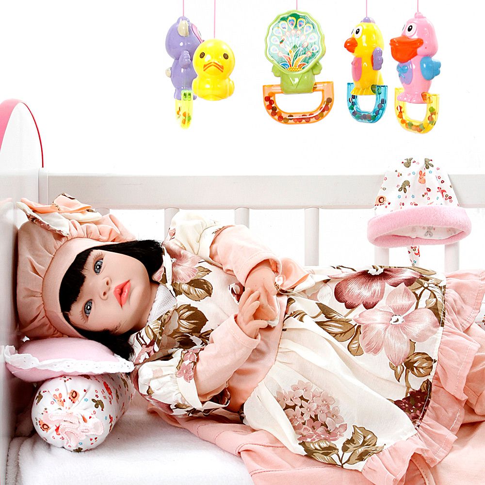 Boneca Bebe Reborn Yasmin Linda Flor Cegonha Reborn Dolls Mais 24  Acessórios 48cm - Chic Outlet - Economize com estilo!