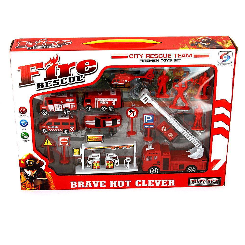 Kit Brinquedo Caminhão Bombeiro Fire Rescue - Chic Outlet