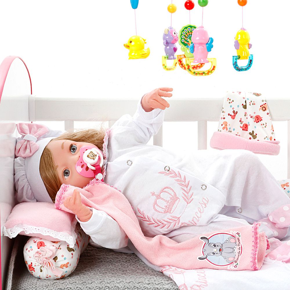 Boneca Bebe Reborn Yasmin Ursa Charme Branco Cegonha Reborn Dolls Mais 24  Acessórios 48cm em Promoção na Americanas