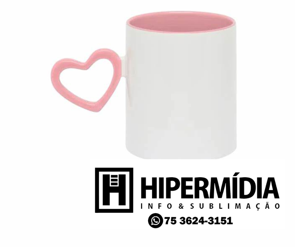 Caneca Coração Com Listra Cera - Ideal Lar