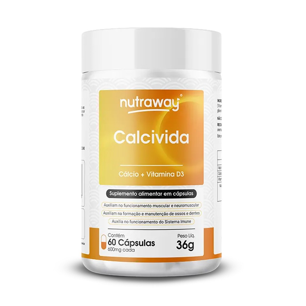 Kit 5 Calcivida Nutraway 600mg 60 Cápsulas Edin 9560