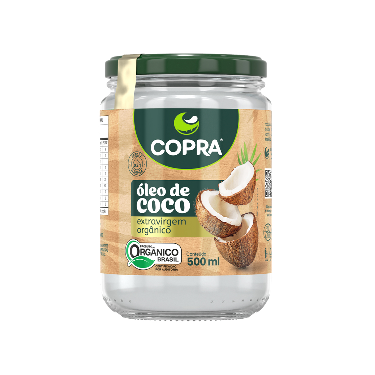 Kit 3 Óleo de Coco Extra Virgem Orgânico Copra 500ml - Edin