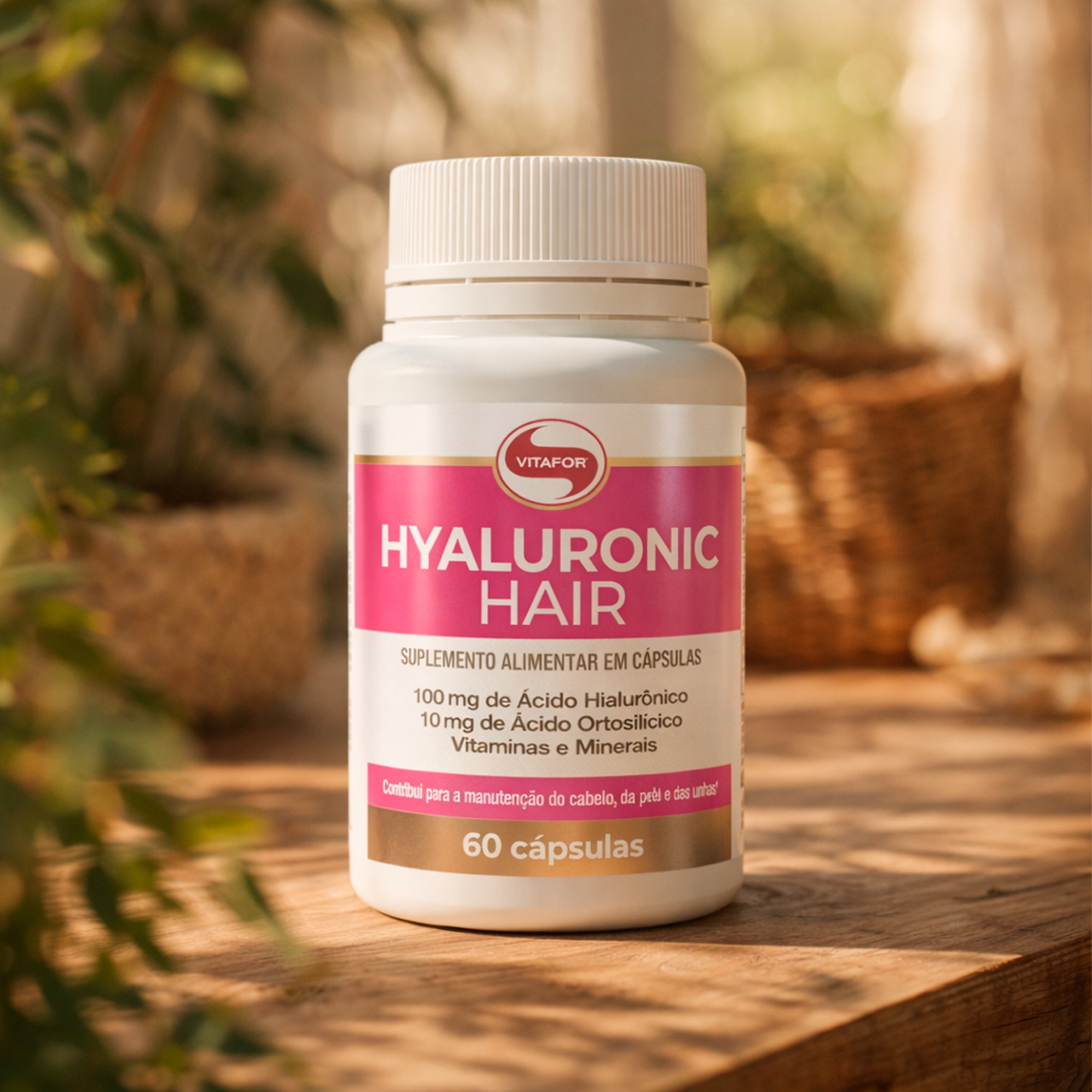 Hyaluronic Hair Vitafor 60 Cápsulas – Ácido Hialurônico, Biotina e ...