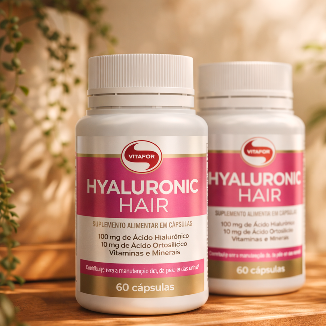 Hyaluronic Hair Vitafor 60 Cápsulas – Ácido Hialurônico, Biotina e ...