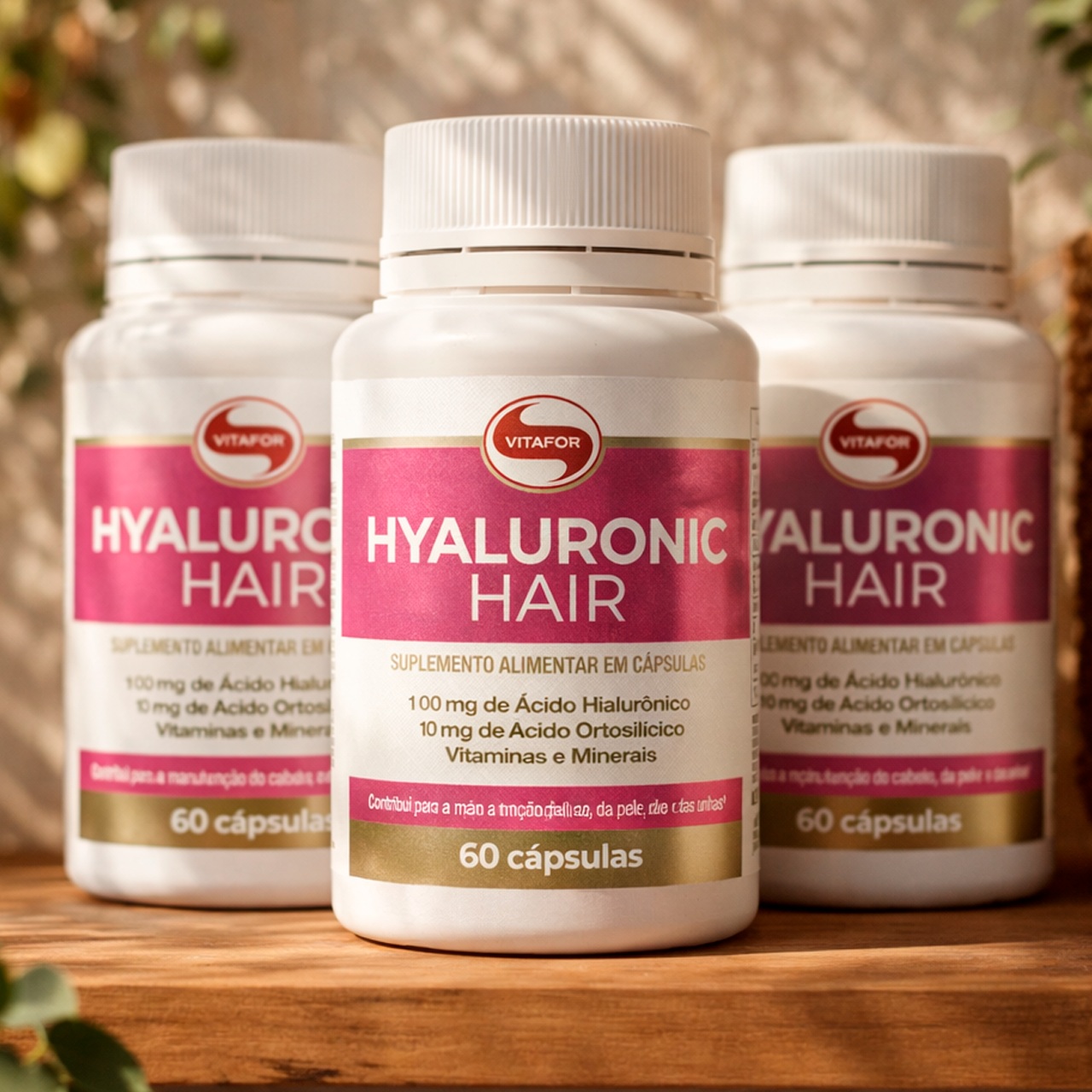 Hyaluronic Hair Vitafor 60 Cápsulas – Ácido Hialurônico, Biotina e ...