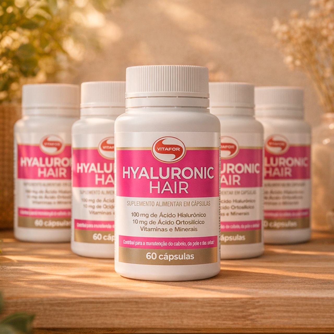 Hyaluronic Hair Vitafor 60 Cápsulas – Ácido Hialurônico, Biotina e ...