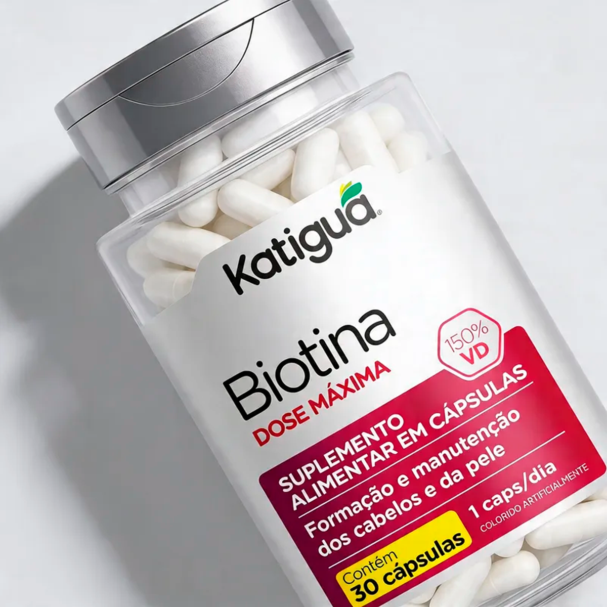Biotina 500mg Katiguá Dose Máxima com 30 Cápsulas | Vitamina B7 - Edin