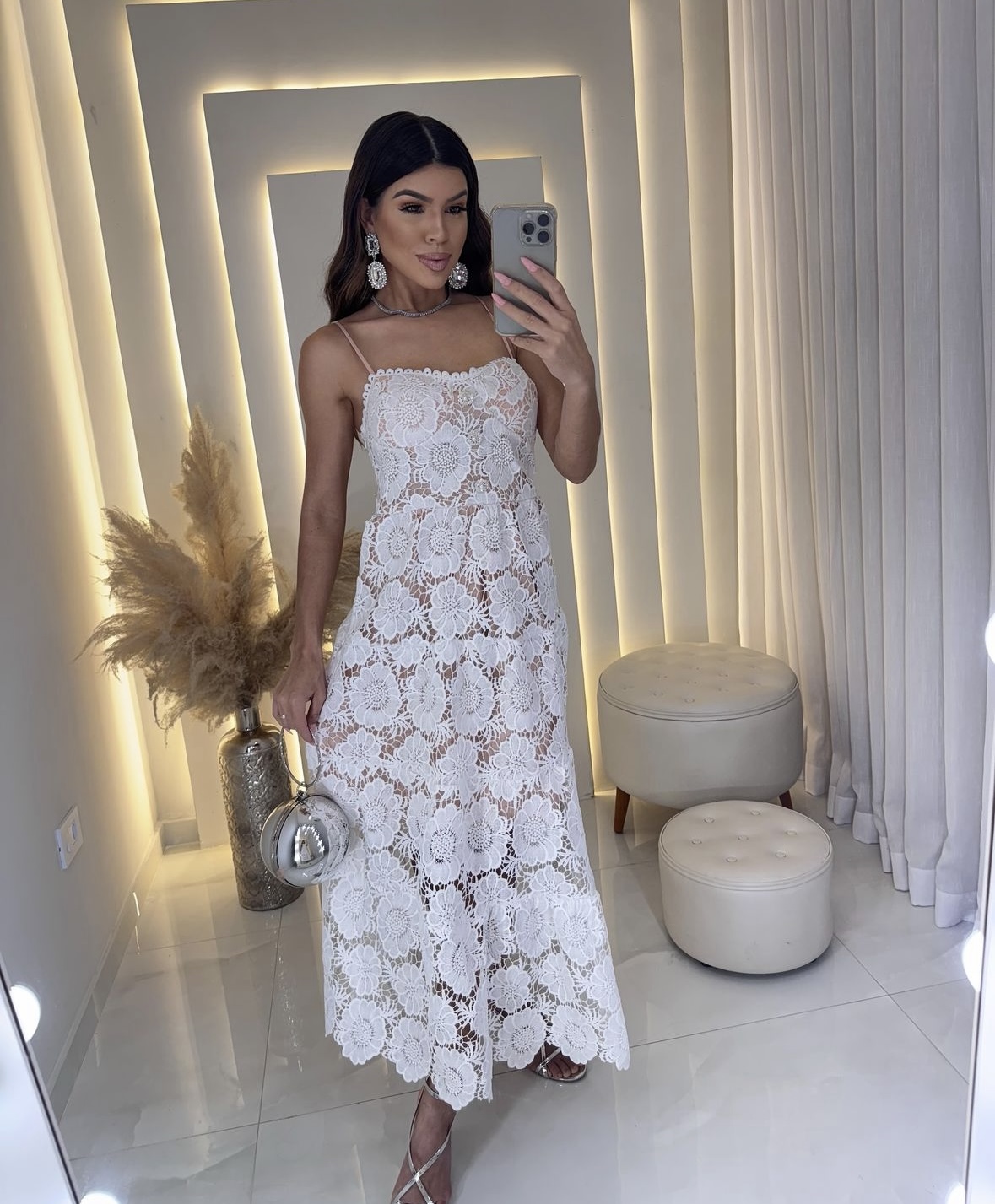 Vestido Ana Midi em Renda Guipir - Villa Noiva - Vestidos para ...