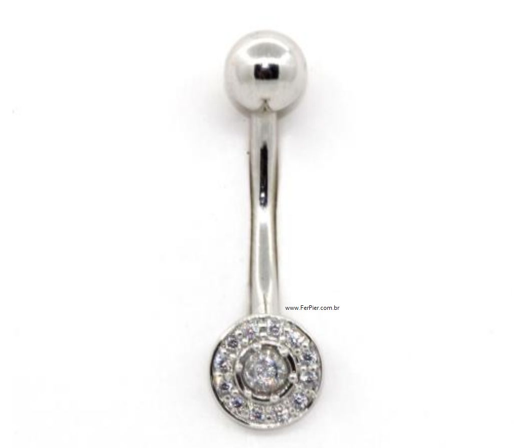 Piercing umbigo gota prata 925 - Lopratas