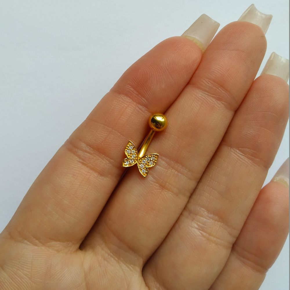 Piercing Umbigo Folheado a Ouro 18k bola simples - Elshadai Jóias