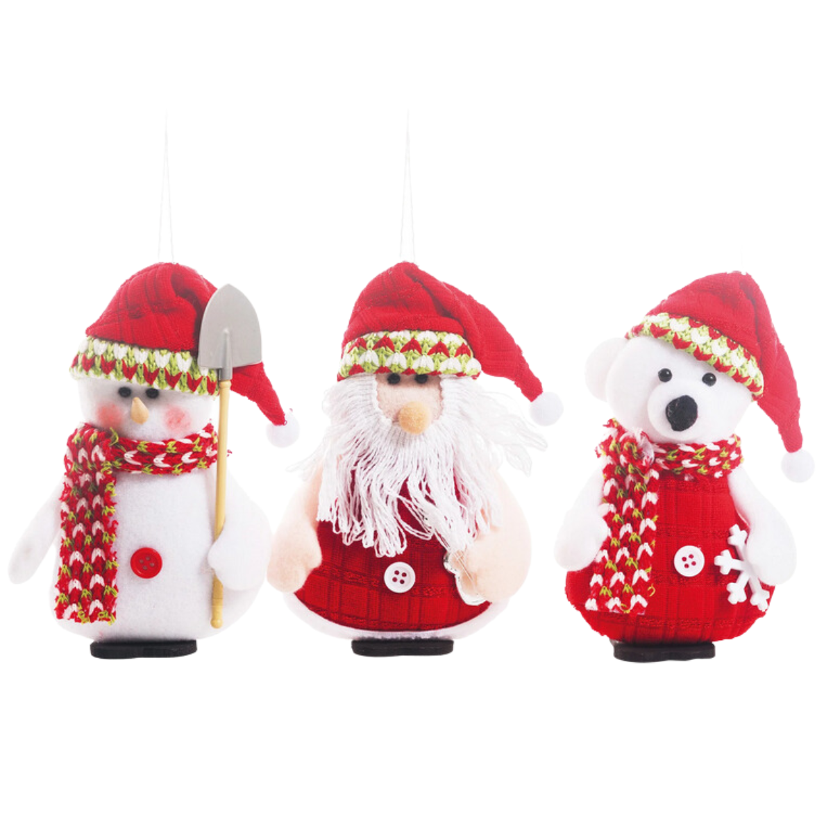 Enfeite Pendurar Papai Noel Vermelho Jogo com 4 Unidades - Ref 1923580  Cromus - CCS Decorações