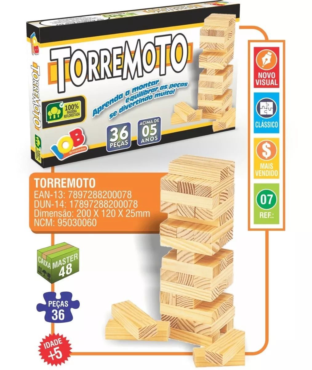 Jogo De Tirar Peças Da Torre Equilibrio De Madeira