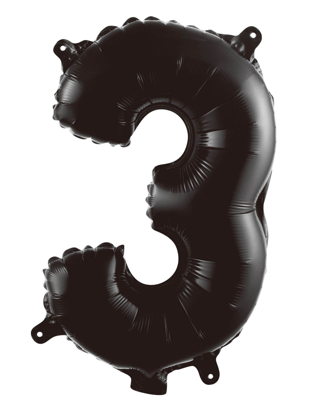 Balão Número Metalizado Pequeno ( 40cm ) Preto