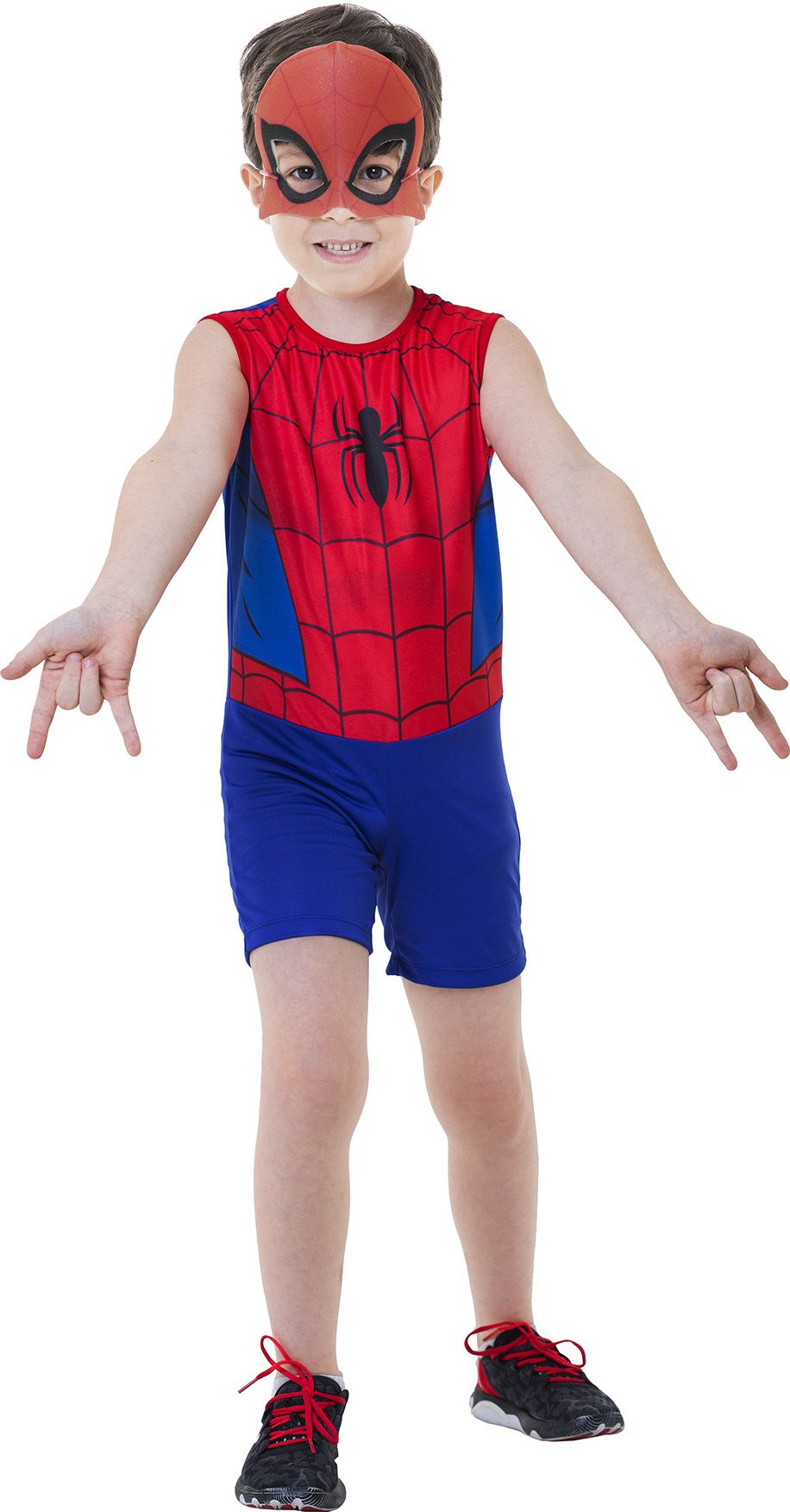 Fantasia Halloween Homem Aranha Com Máscara Tamanho G