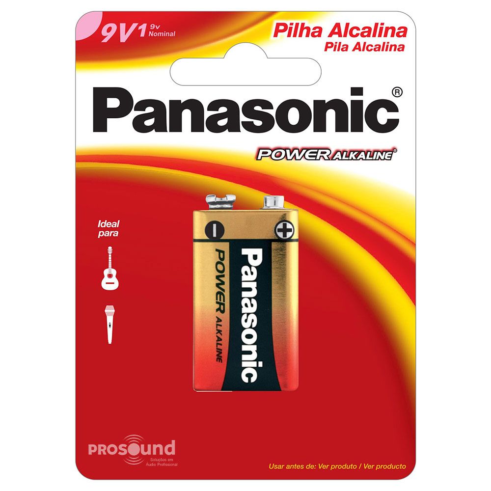 Bateria Panasonic 9V Alcalina - Prosound Soluções em Áudio - Prosound Online