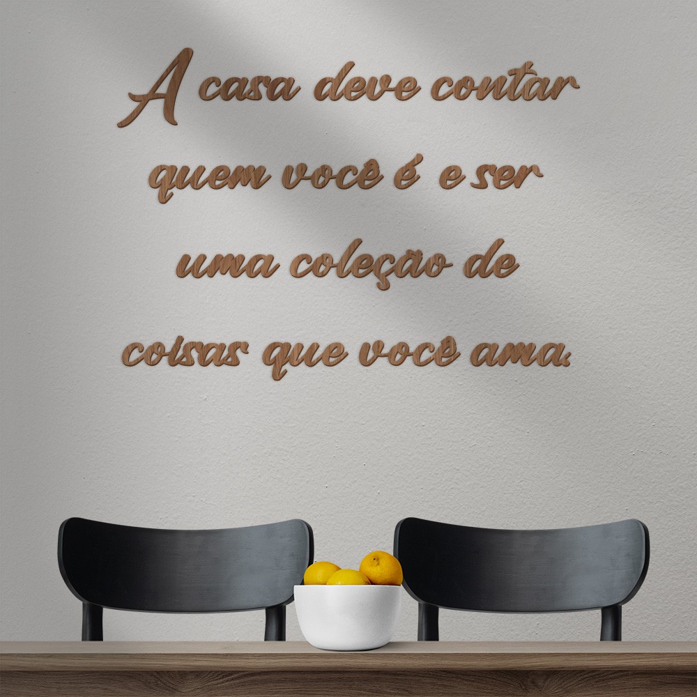 Frase - A casa deve contar quem você é e ser uma coleção de coisas que ...
