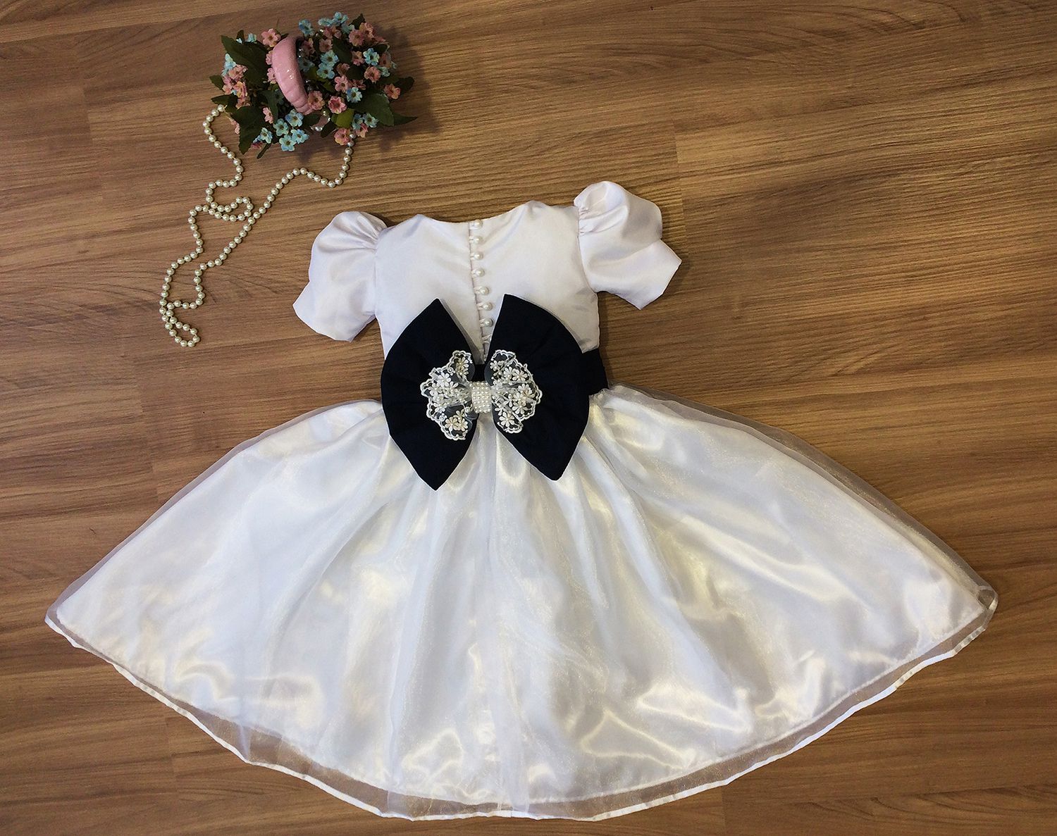 Vestido De Daminha Branco Com Organza Infantil Liminha Doce Vestidos De Festa Infantis E 3636