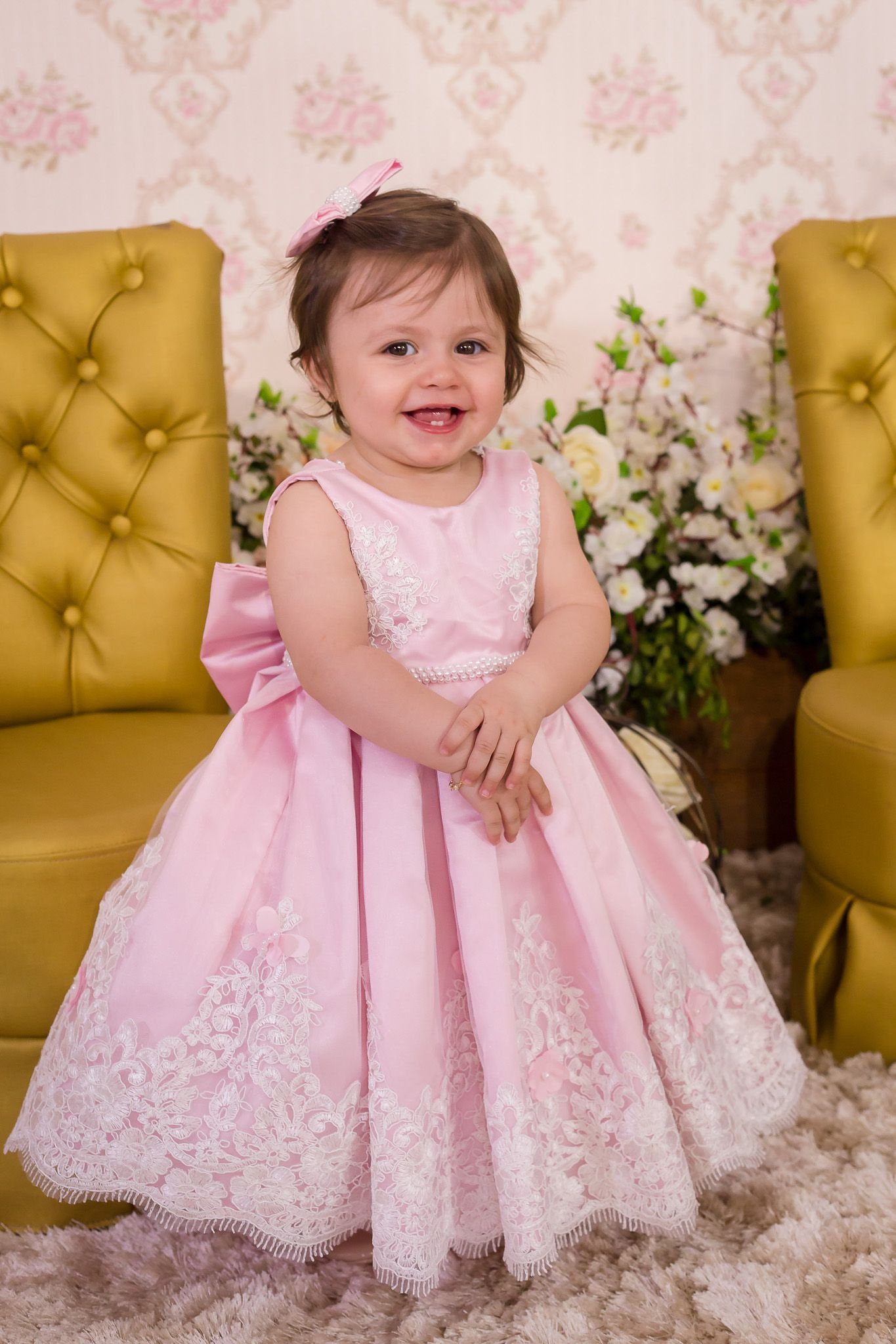 Vestido Rosa com Renda Branca - Liminha Doce - Vestidos de Festa Infantis e  Mãe e Filha