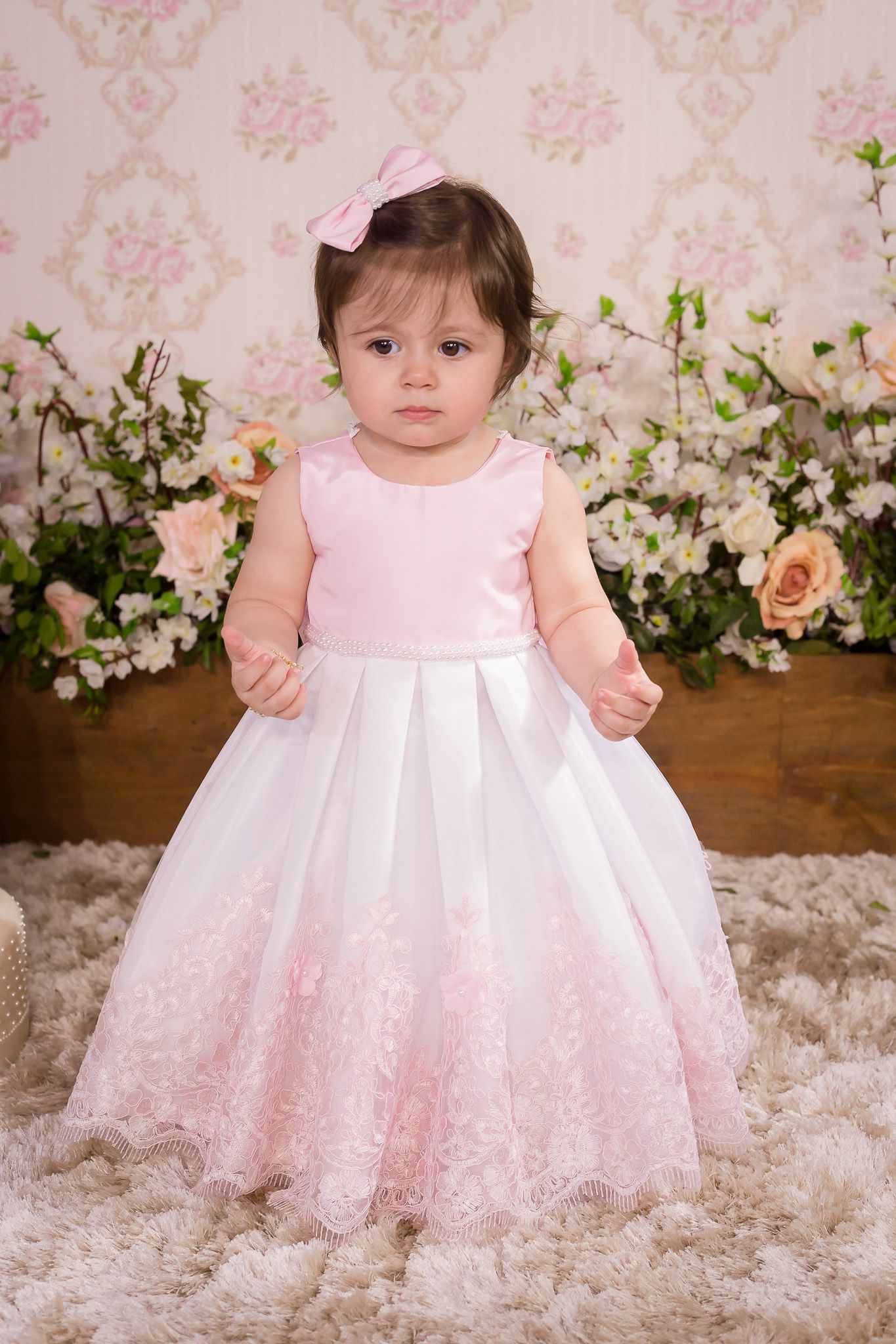 Vestido Rosa para Daminha - Infantil 【Feito sob medida】 - Liminha Doce -  Vestidos de Festa Infantis e Mãe e Filha