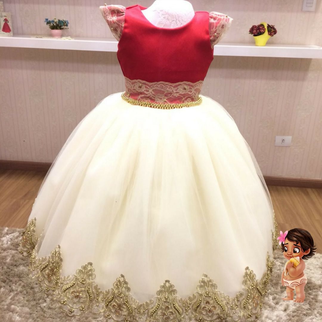 Vestido Moana com faixa adulto mãe