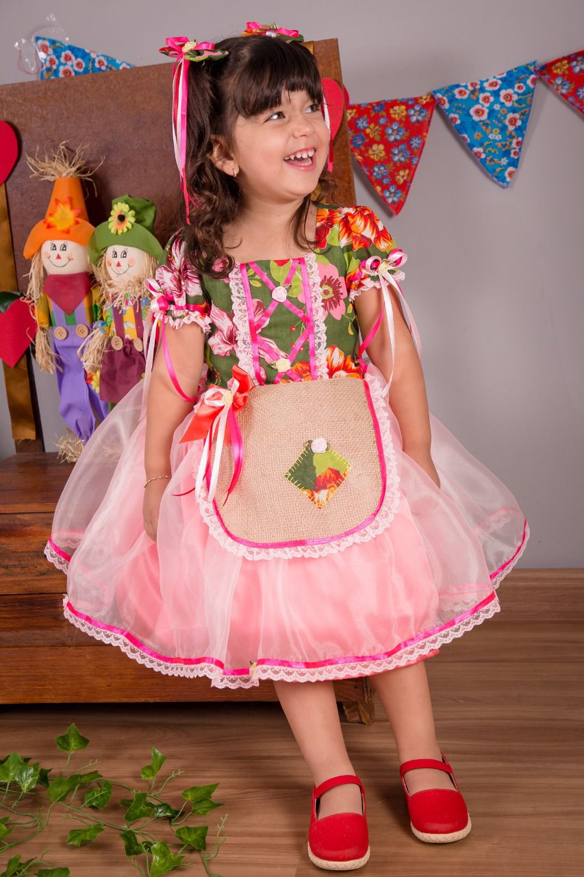 Vestido de Festa Junina Floral - Infantil - Liminha Doce - Vestidos de Festa  Infantis e Mãe e Filha