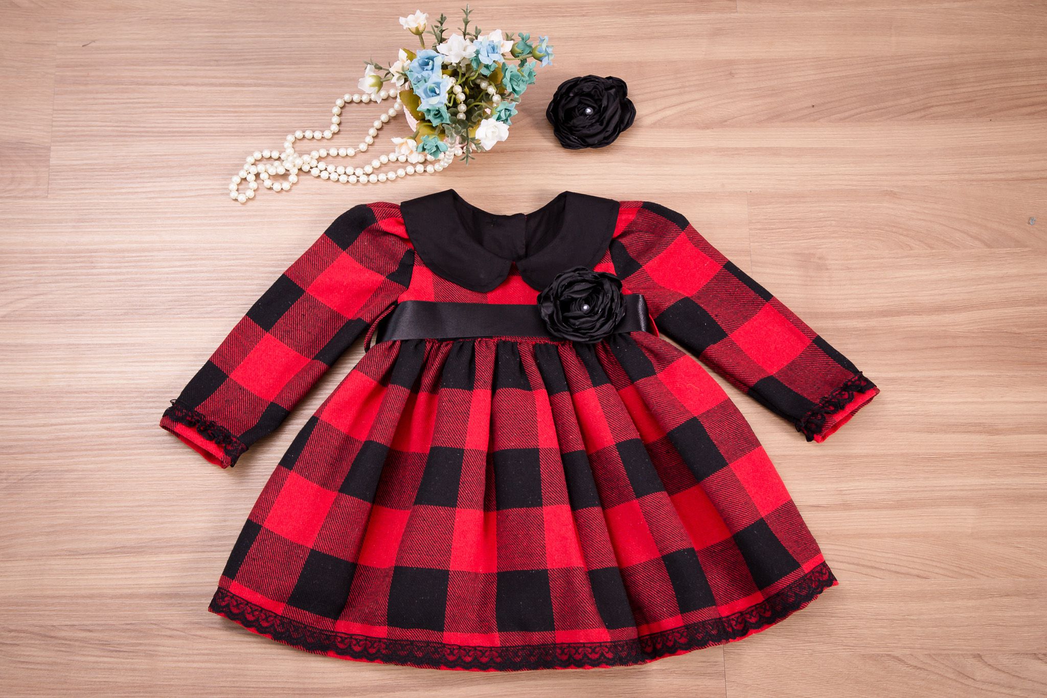 Vestido Xadrez Vermelho - Infantil