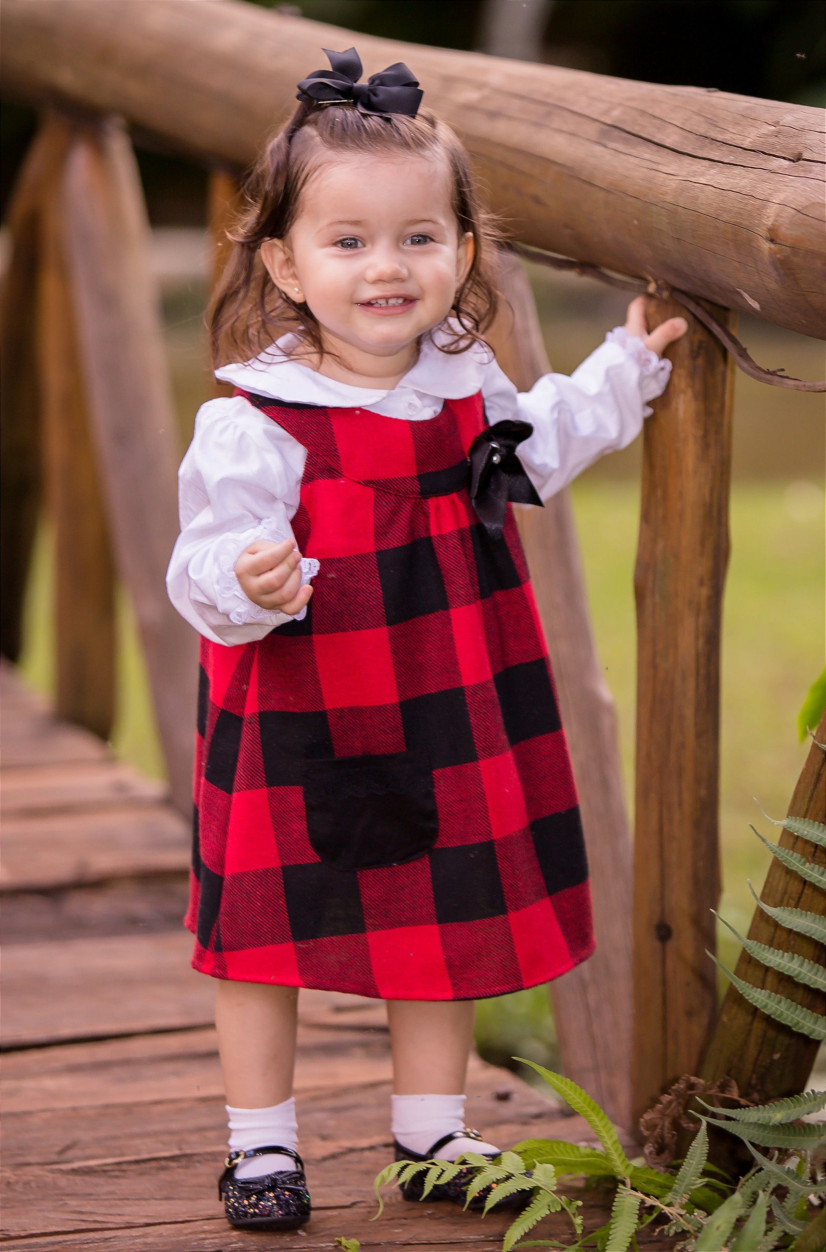 Vestido infantil hot sale xadrez inverno